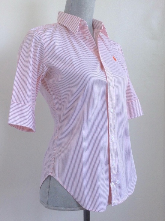 Ralph Lauren Tops - Vintage NWT Ralph Lauren Sport Super Slim Fit Pink Coral Striped Button Shirt 4